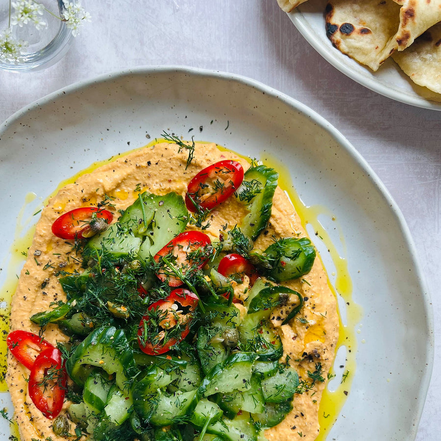 Harissa-Hummus, Eingelegte Gurken
