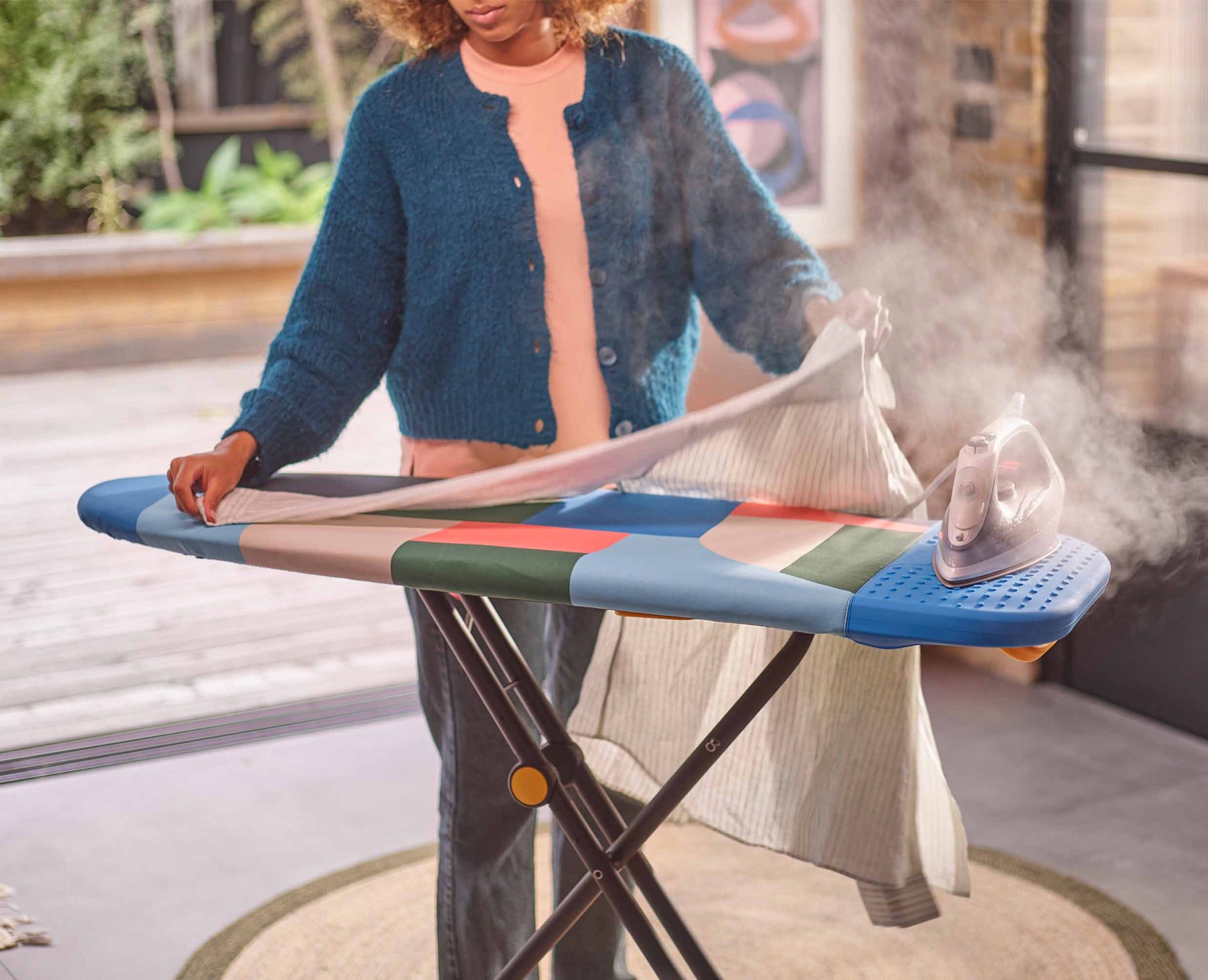 Glide 130cm Easy-store Ironing Board - Jonathan Lawes Print - 50044 - Image 3