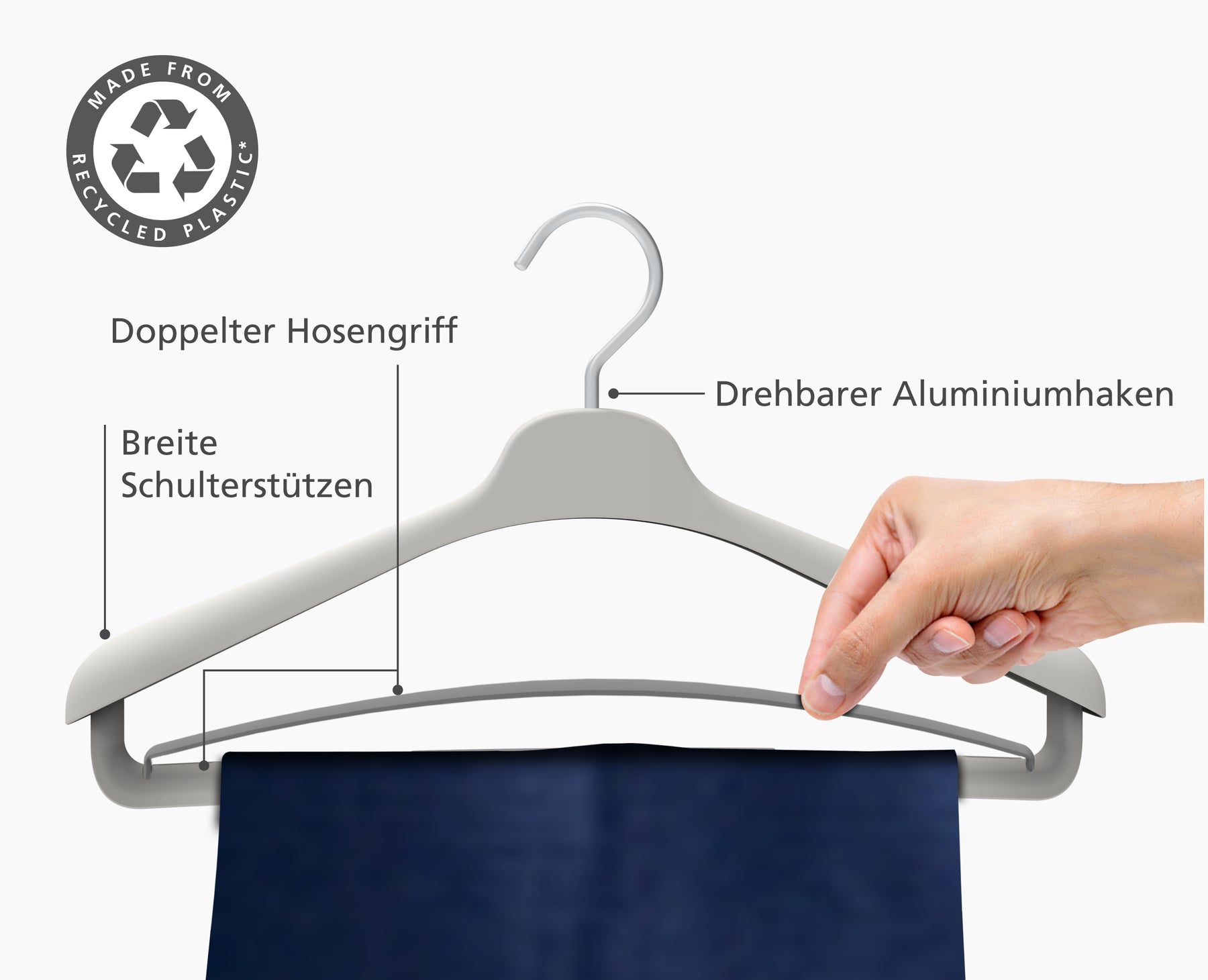 Orderly™ Set of 2 Ecru Suit & Coat Hangers - 55017 - Image 4