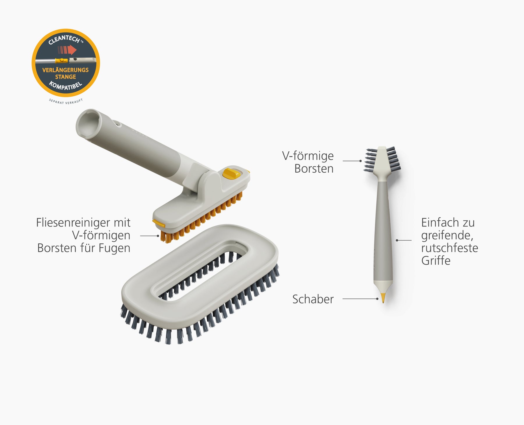 CleanTech 2-Piece Tile Scrubber & Spot Cleaning Tool Set