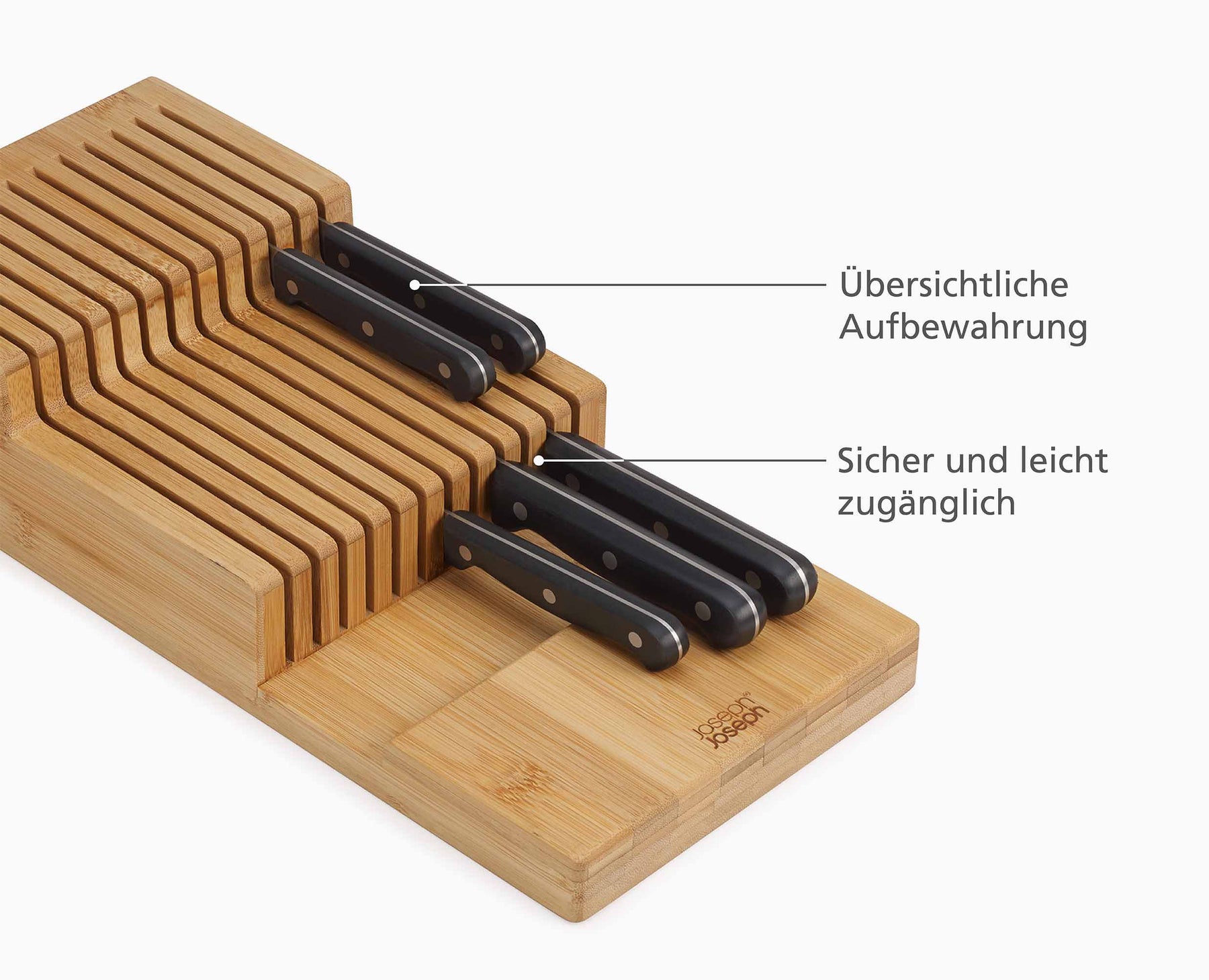DrawerStore™ Bamboo Large 2-tier Knife Organiser - 851695 - INFO