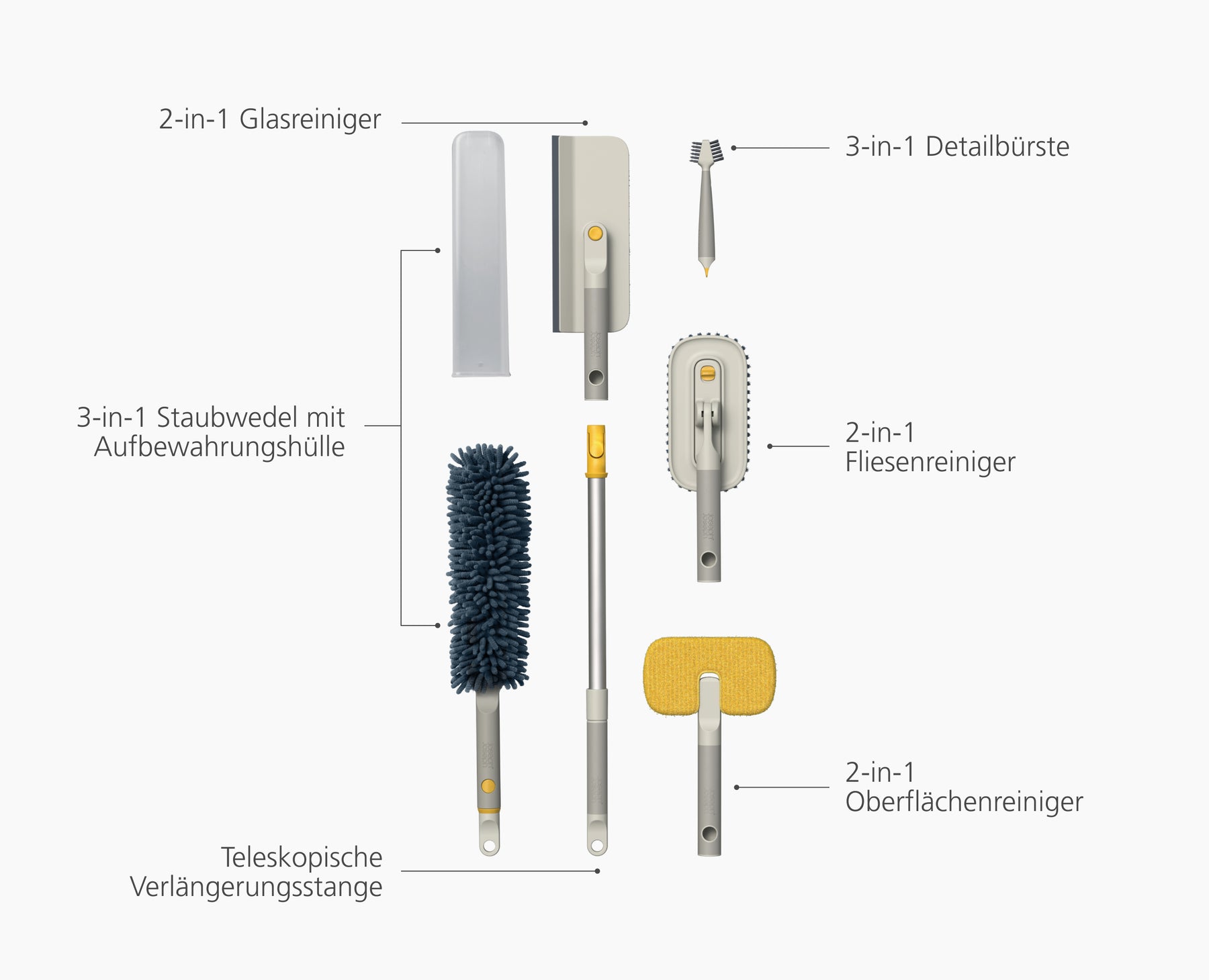 CleanTech™ Reinigungsset mit Verlängerungsstange