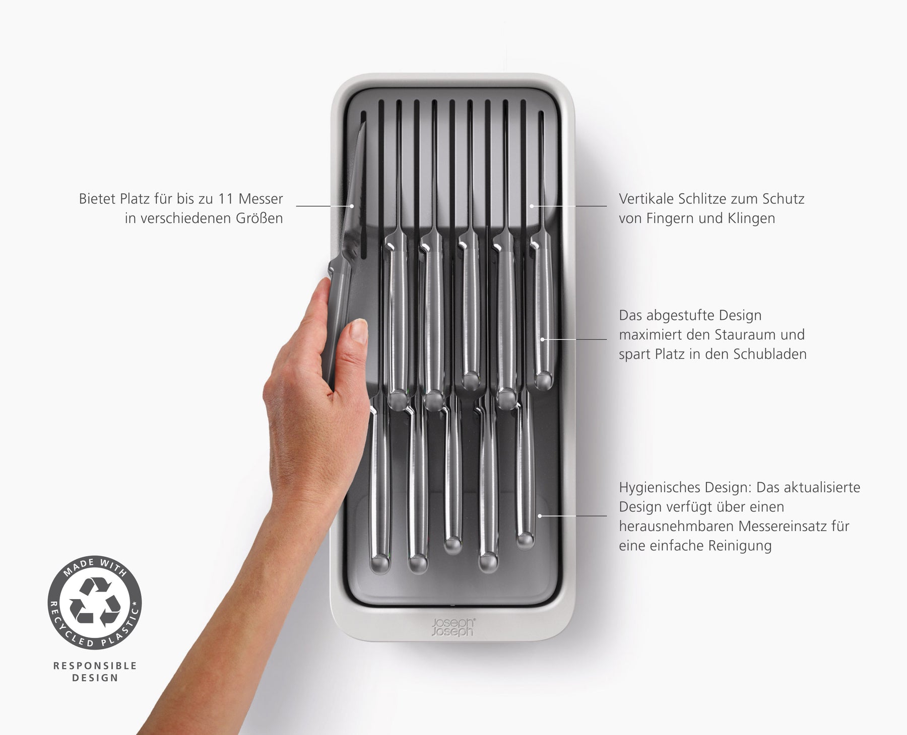 DrawerStore™ 2-Tier Compact Knife Organiser