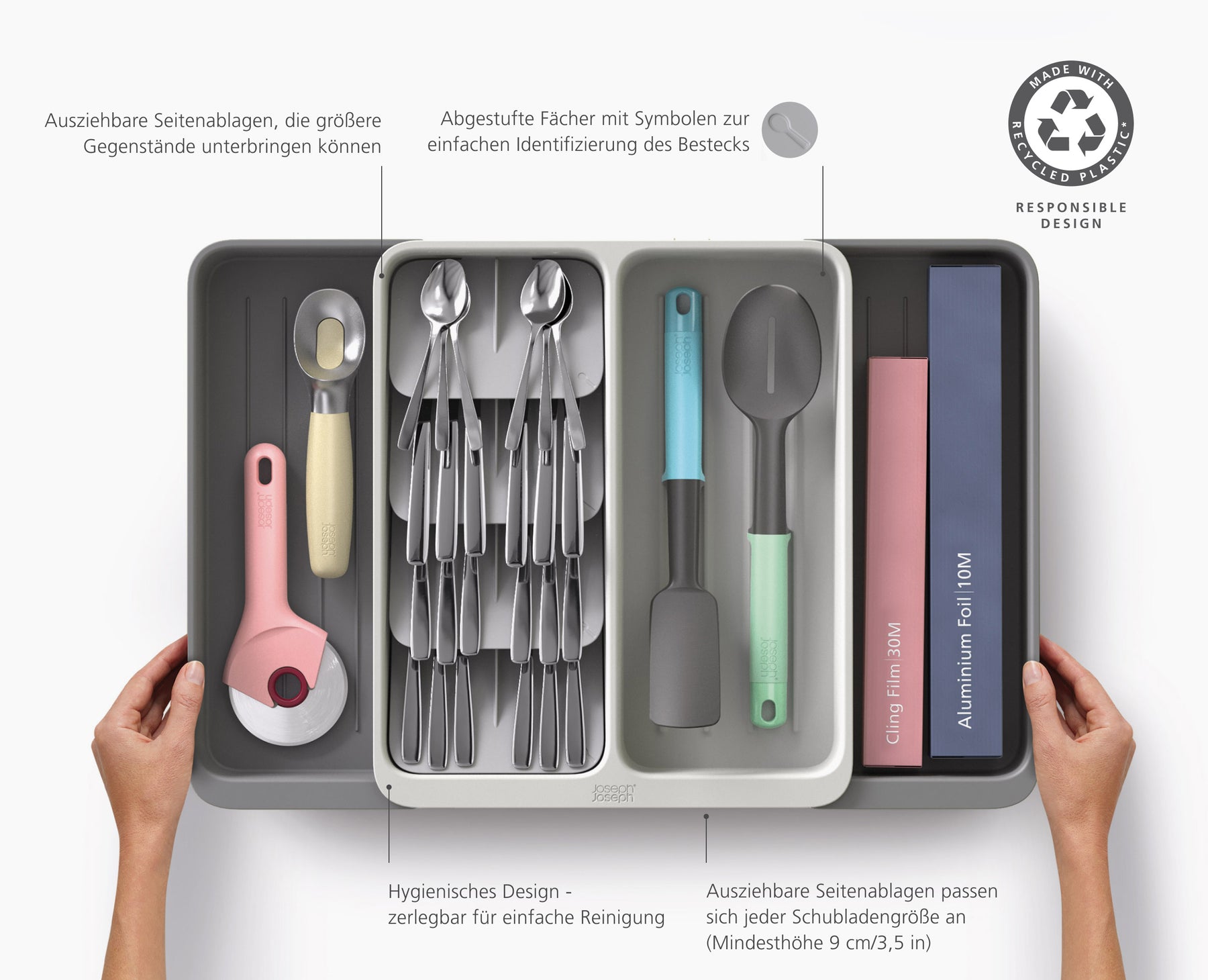 DrawerStore™ Expanding Tiered Cutlery, Utensil & Gadget Organiser