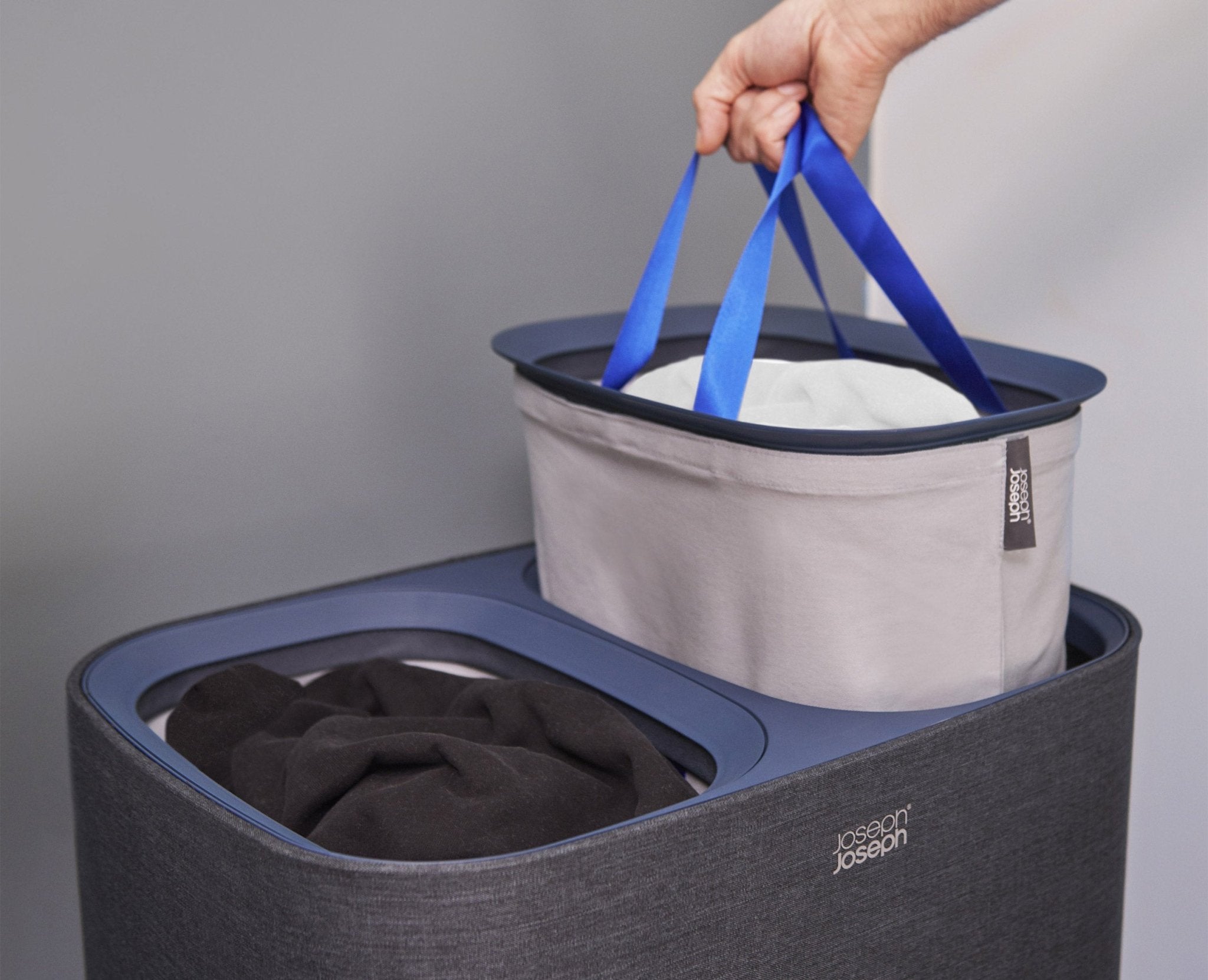 2-piece Black Tota 90L & Hold-All Laundry Basket Set