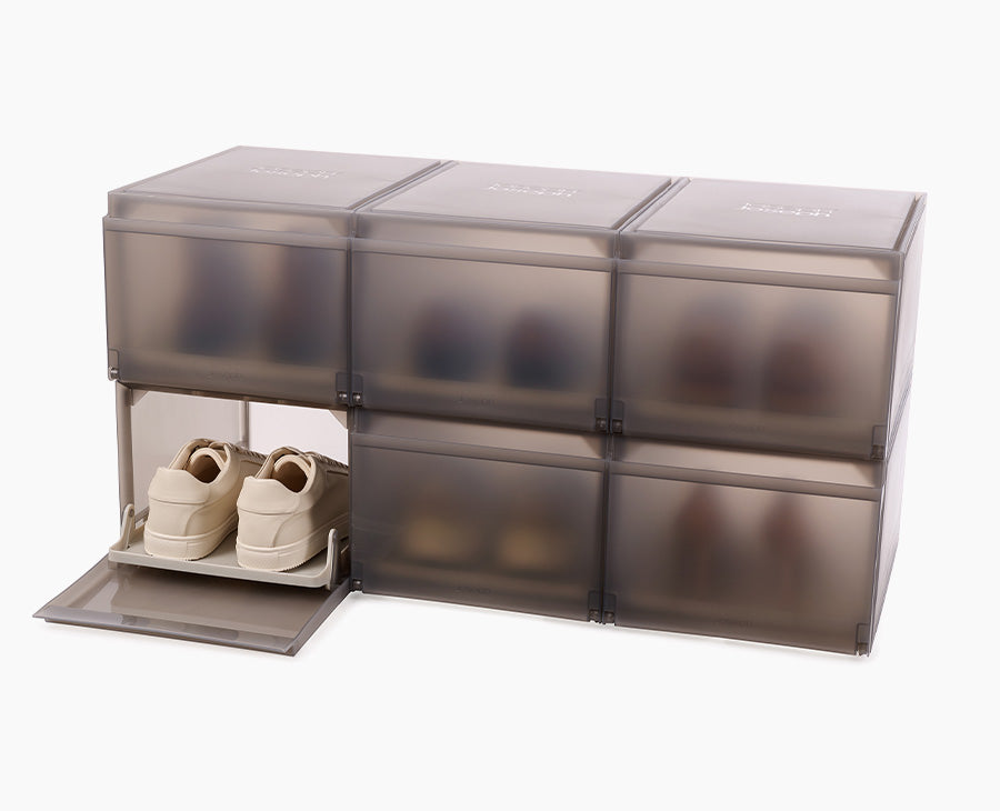 aufbewahrung schuhe box ShoeCase 6-er Set Schuhboxen Stapelbar