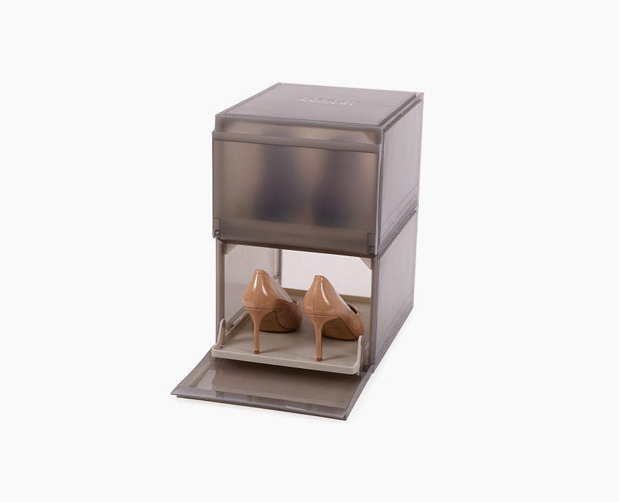 schuhbox aufbewahrung ShoeCase 2-er Set Schuhboxen Stapelbar