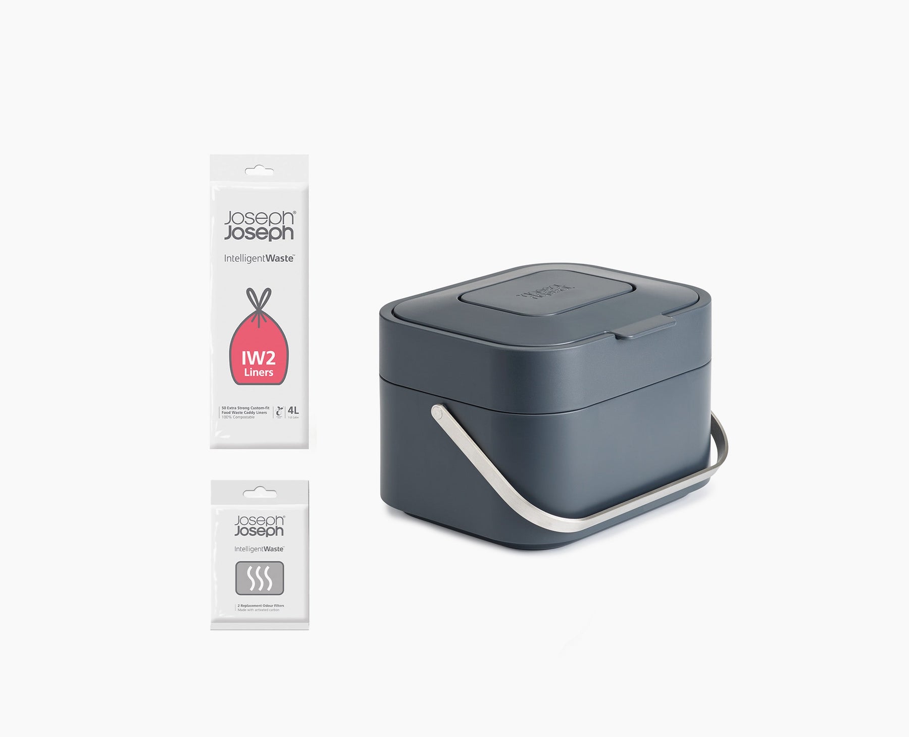 Stack 4L Grau Biomüllbehälter Starter-Set