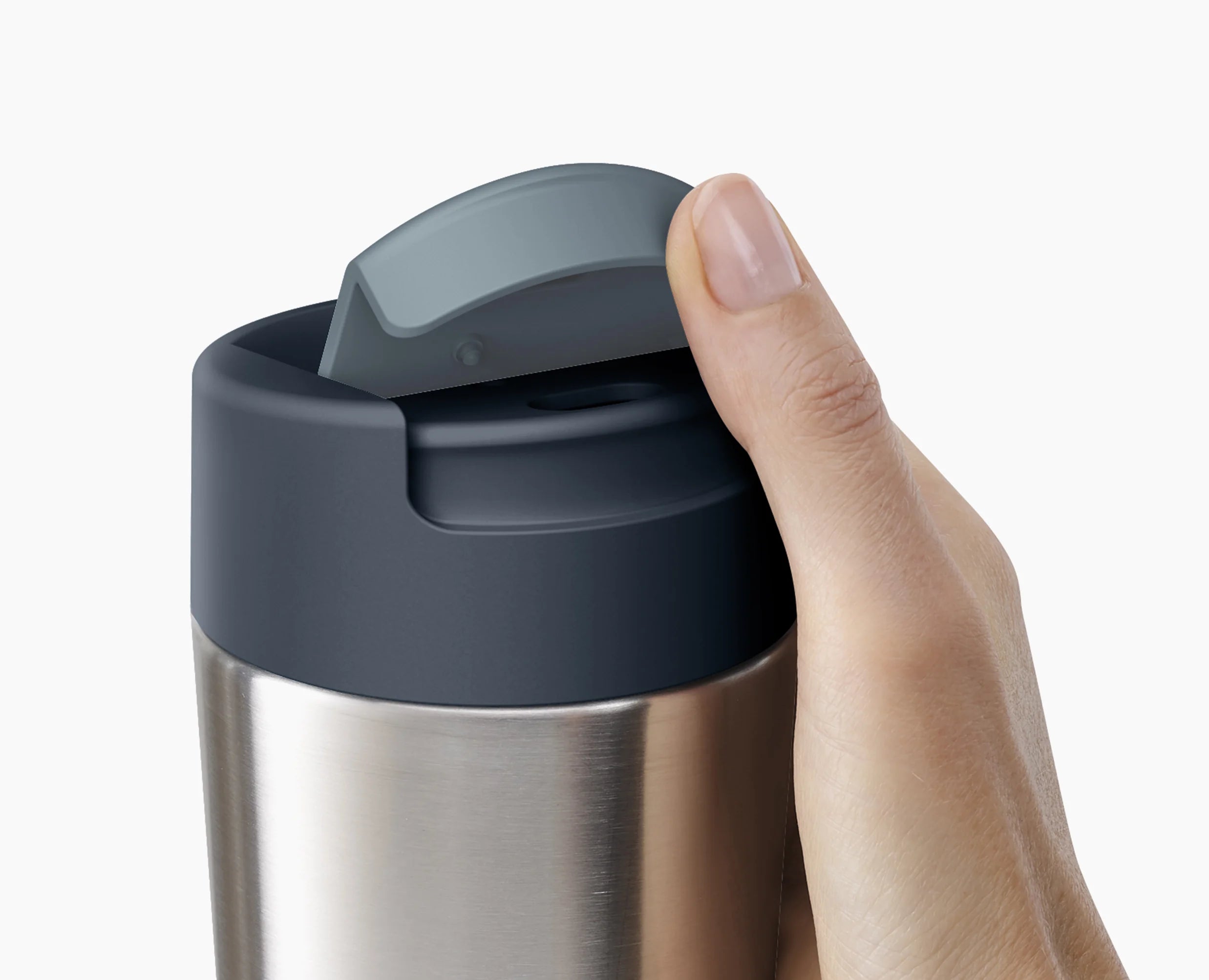 Sipp™ Steel Travel Mug with Hygienic Lid 340ml - 81125 - Image 5