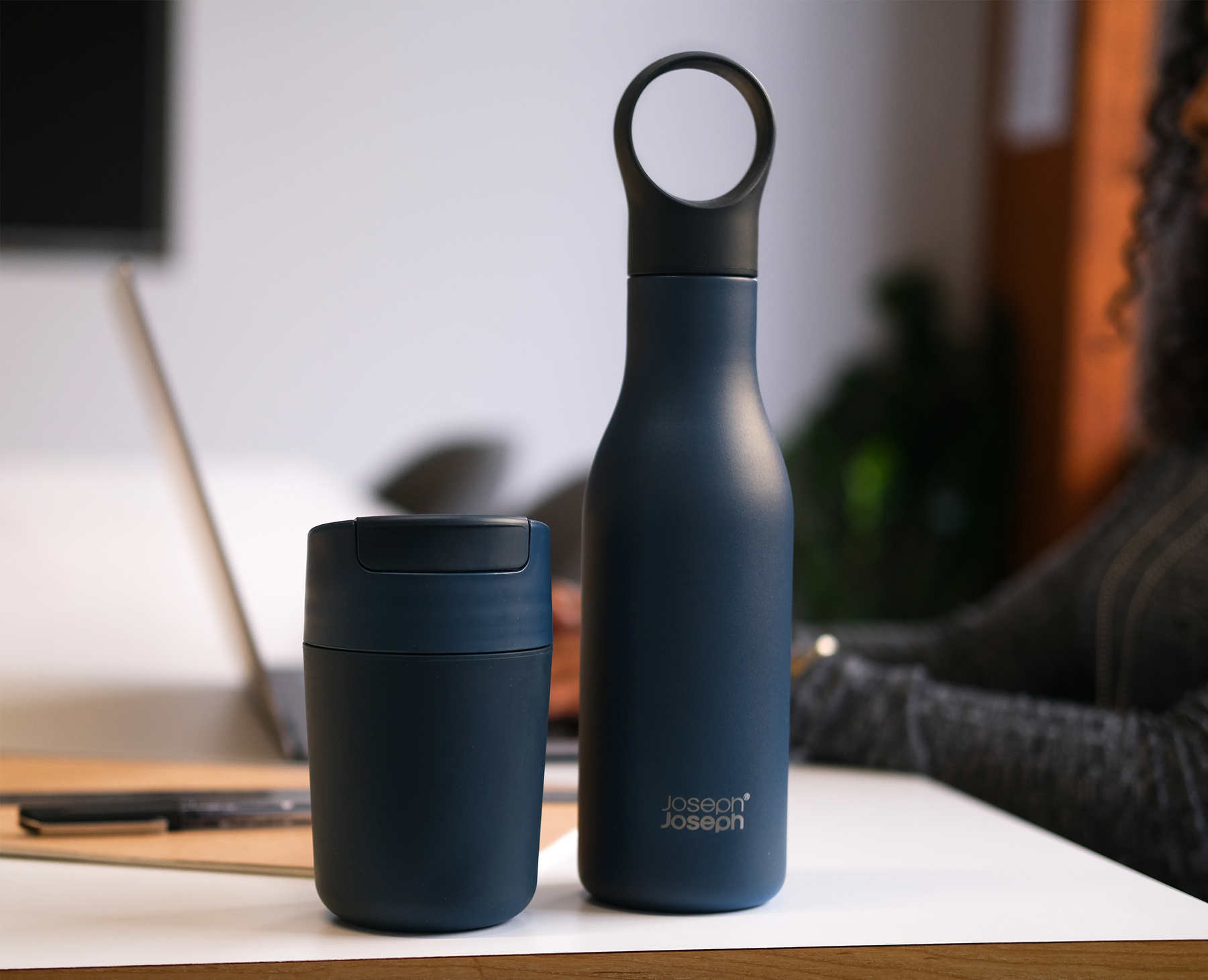 2-piece Blue Travel Mug & Bottle Set - Image 3