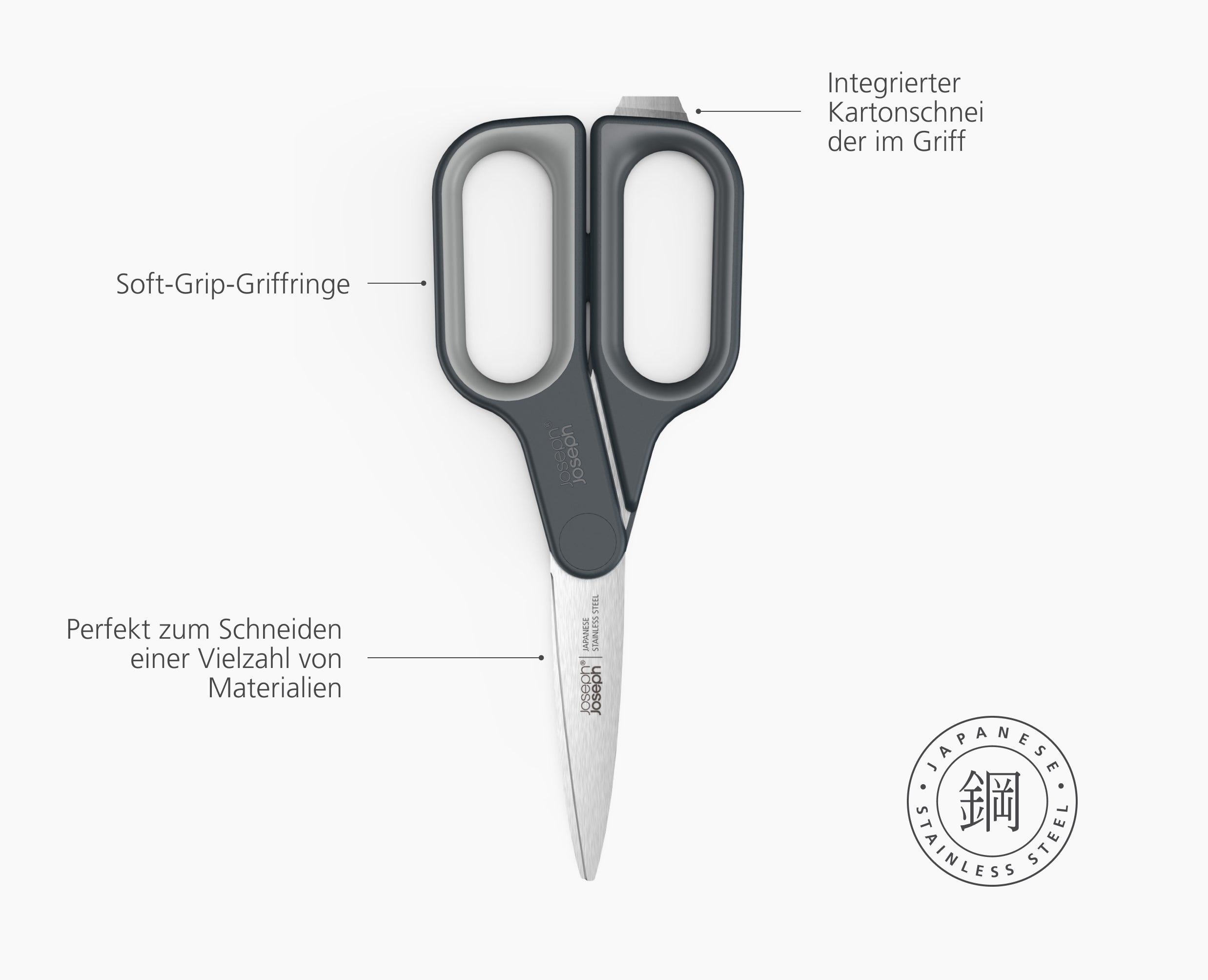 CutPlus Grey Scissors with Integrated Box Cutter