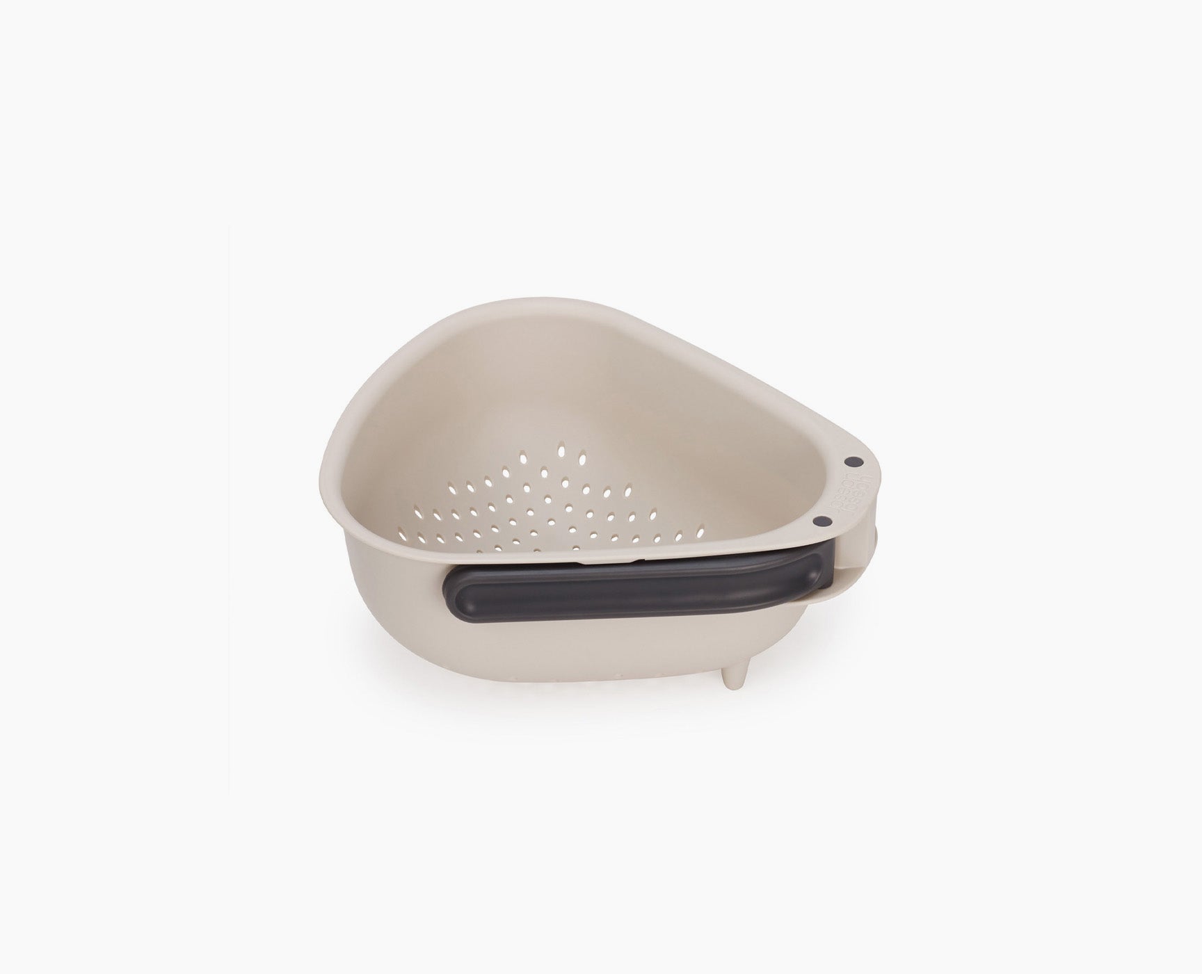 Droplet Large White Colander with Folding Handle