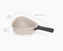 Droplet Large White Colander with Folding Handle