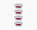 Nest Lock 4-Piece Red 1.1L Container Set