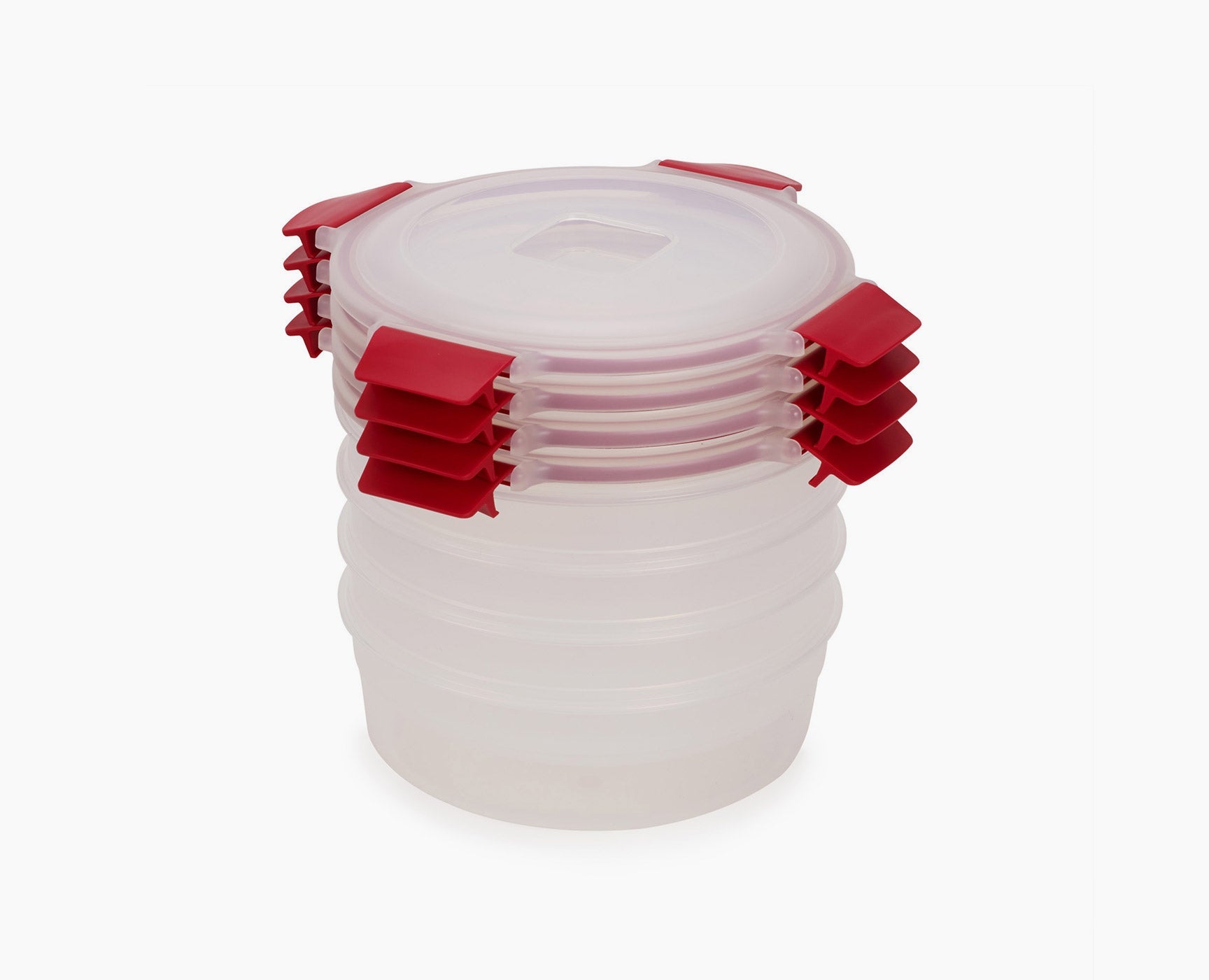 Nest Lock 4-Piece Red 1L Round Container Set