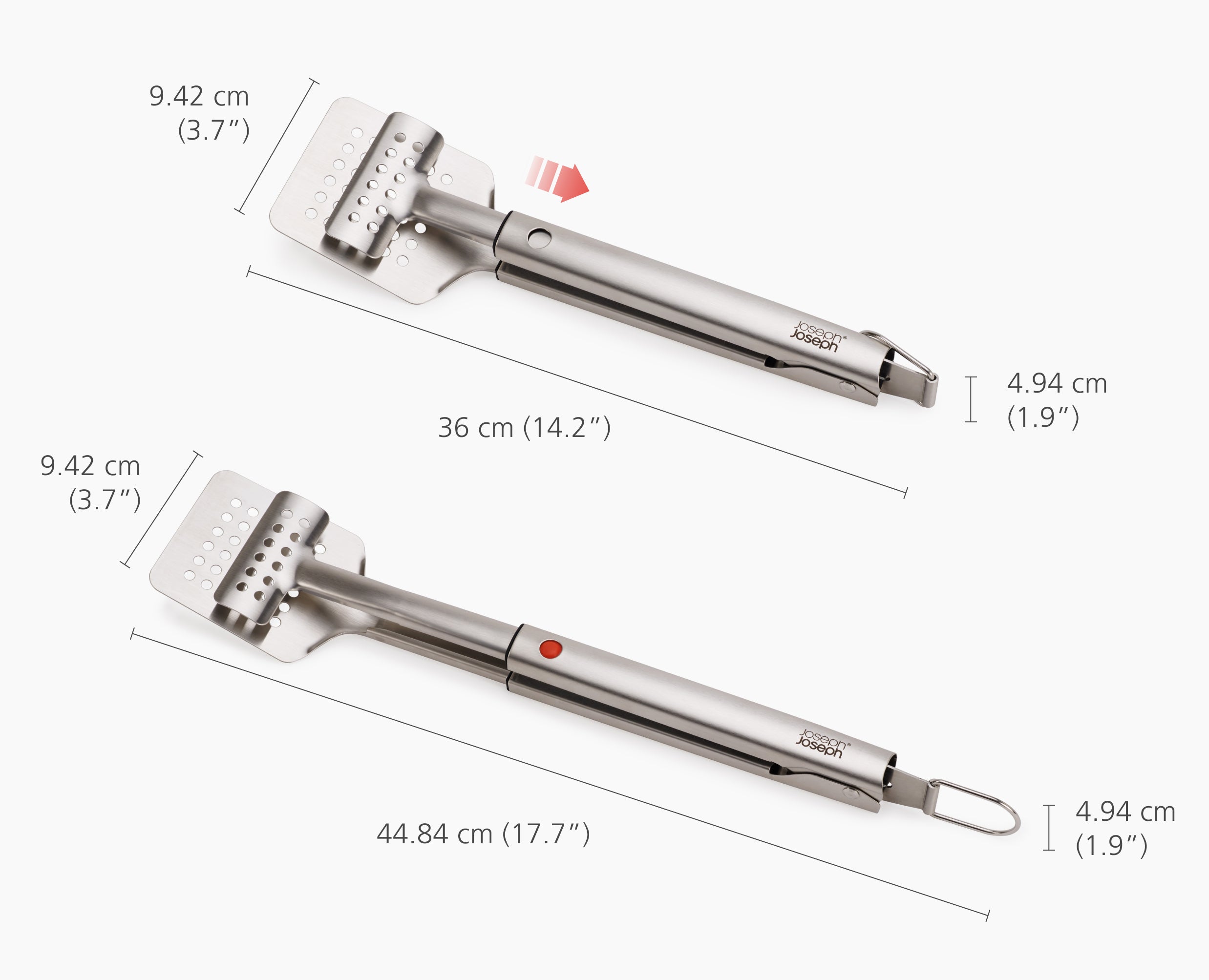 GrillOut Stainless-Steel BBQ Turner Tongs with Extending Handle