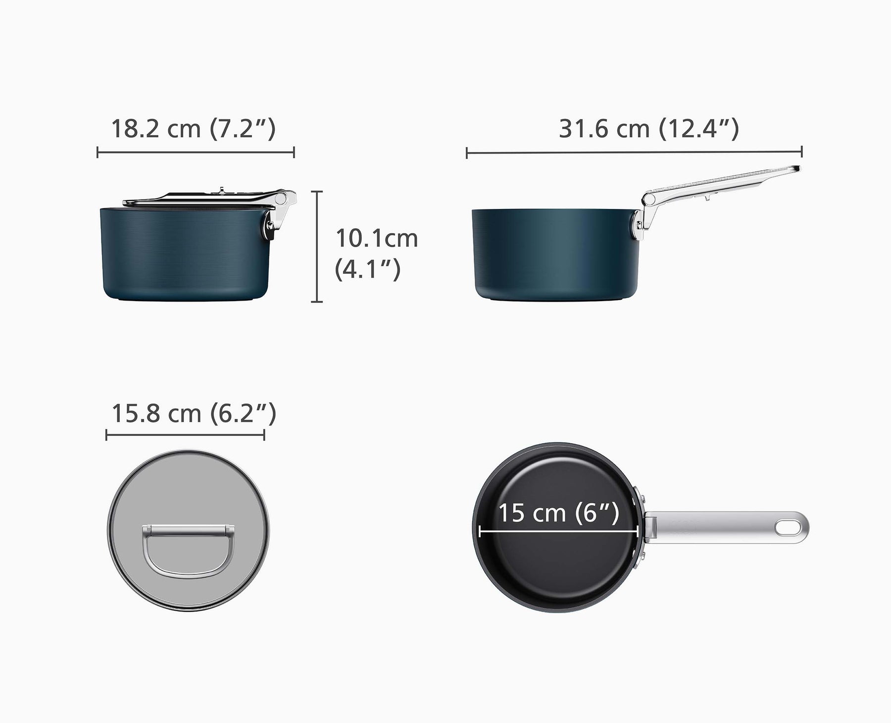 Space™ 15cm Non-stick Blue Saucepan &amp; Lid - 45037 - Image 7