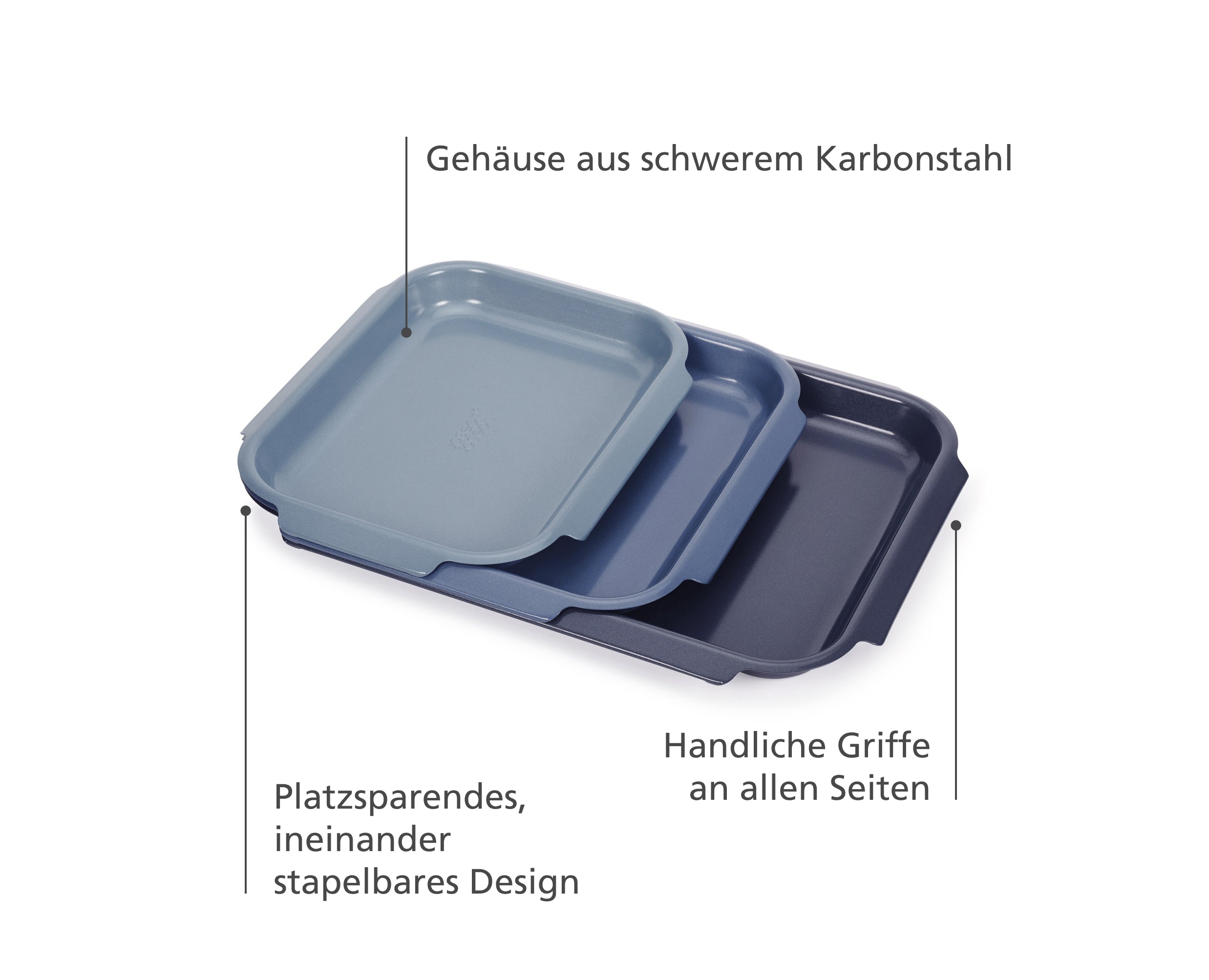 Nest™ Bake Non-Stick 3-piece Blue Baking Tray Set - 45064 - Image 4