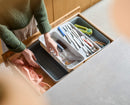DrawerStore™ Gestufter, erweiterbarer Besteck- und Küchenzubehör-Organizer aus recyceltem Plastik