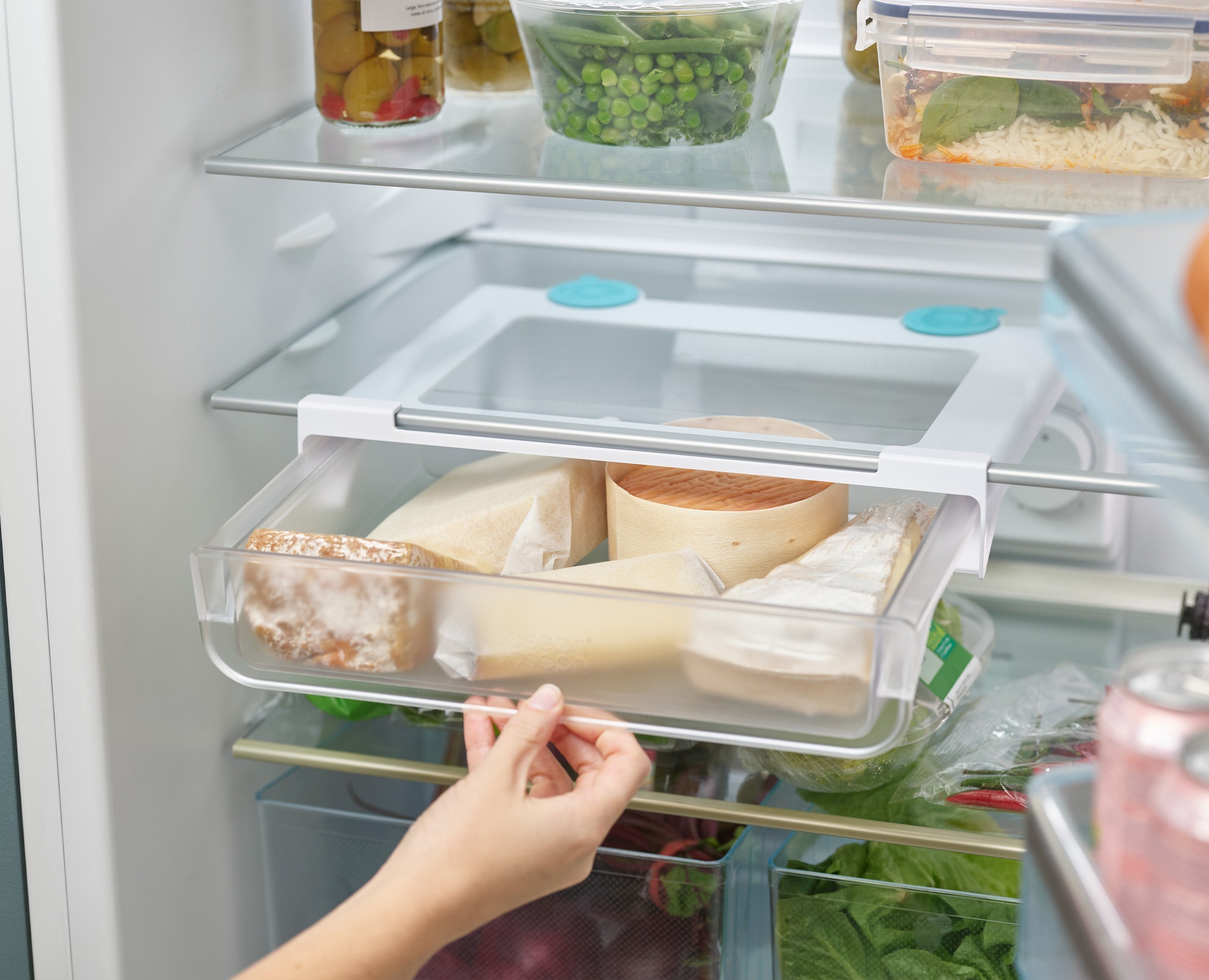 2-piece FridgeStore™ Clear Under-shelf Drawer &amp; Storage Bin Set