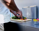 Folio™ Steel 3-teiliges Schneidebrett-Set mit Bambusblock