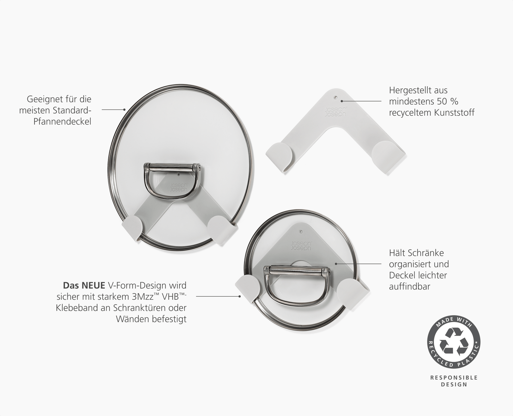 CupboardStore™ 3er-Set Topfdeckelhalter
