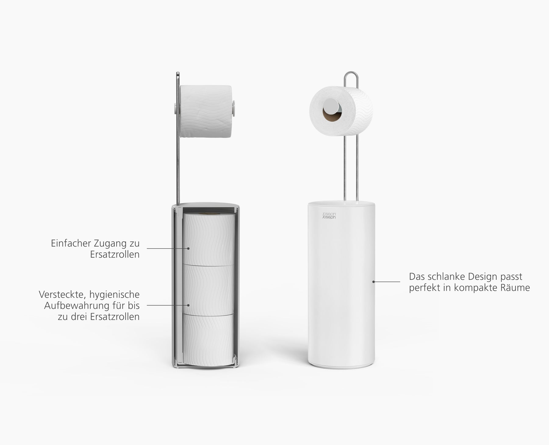 EasyStore™ Gloss White Concealed Toilet Roll Holder