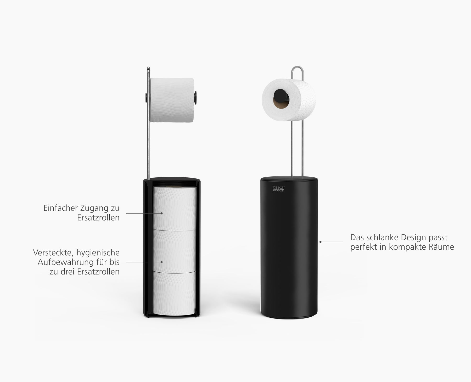 EasyStore™ Matt Black Concealed Toilet Roll Holder