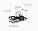 Extend™ Steel Plus Expandable Black Dish Drainer with Wine Glass Rack