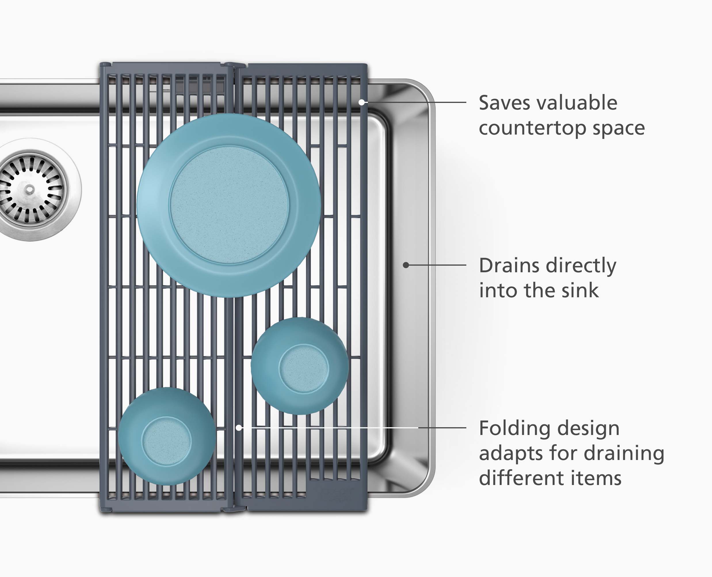 Platform Folding Grey Sink Drainer - 851698 - Image 4
