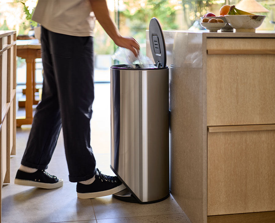 Automatischer Mülleimer 30L Edelstahl - Infrarot-Sensor, Deckel öffnet Per Handbewegung