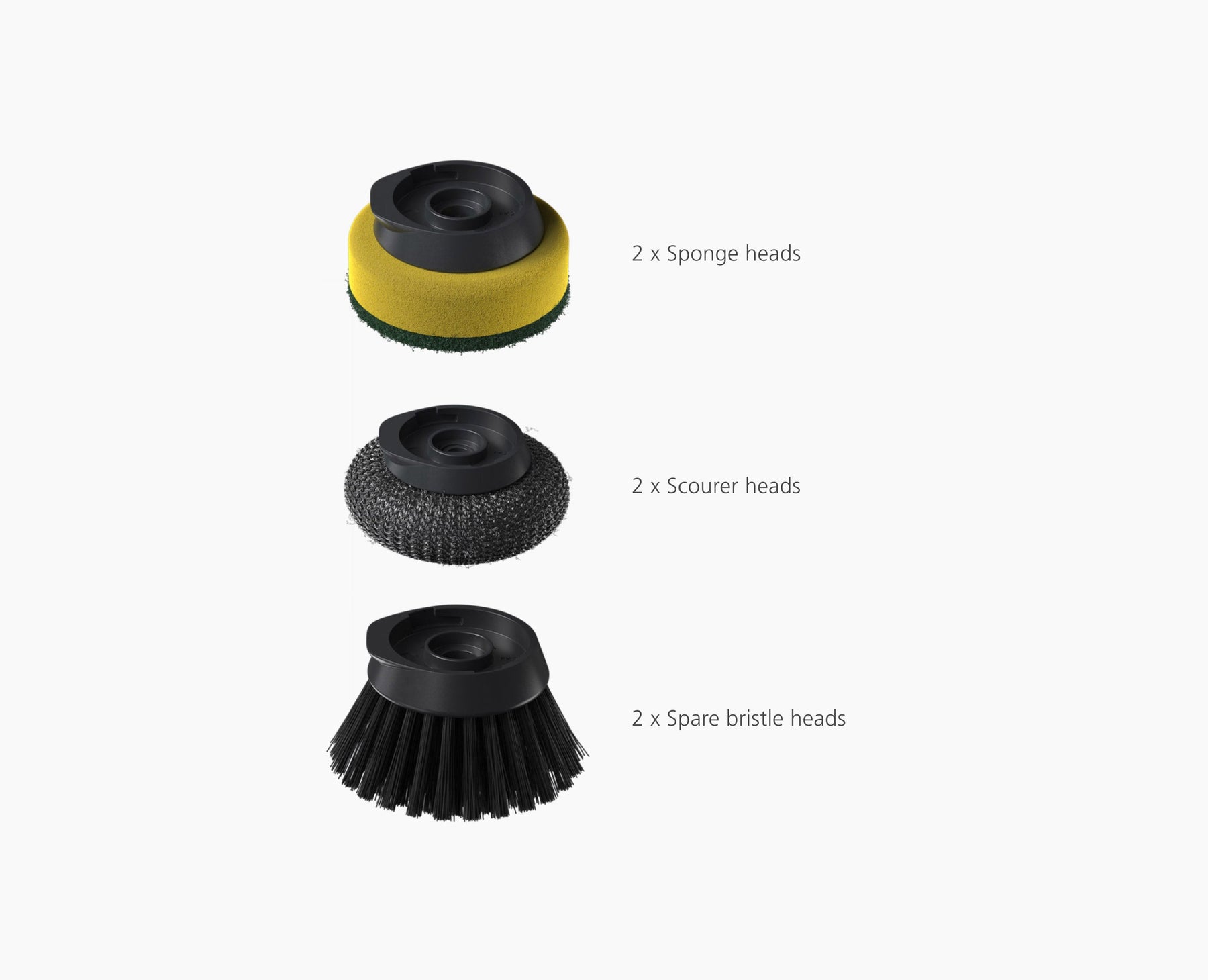 SinkTech™ Compact Soap Dispensing Washing-Up Brush with Steel Stand &amp; Extra Heads
