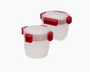 Nest™ Lock 8-Teiliges Frischhaltedosen-Set je 1,100ml 4x Rund und 4x Eckig in Rot