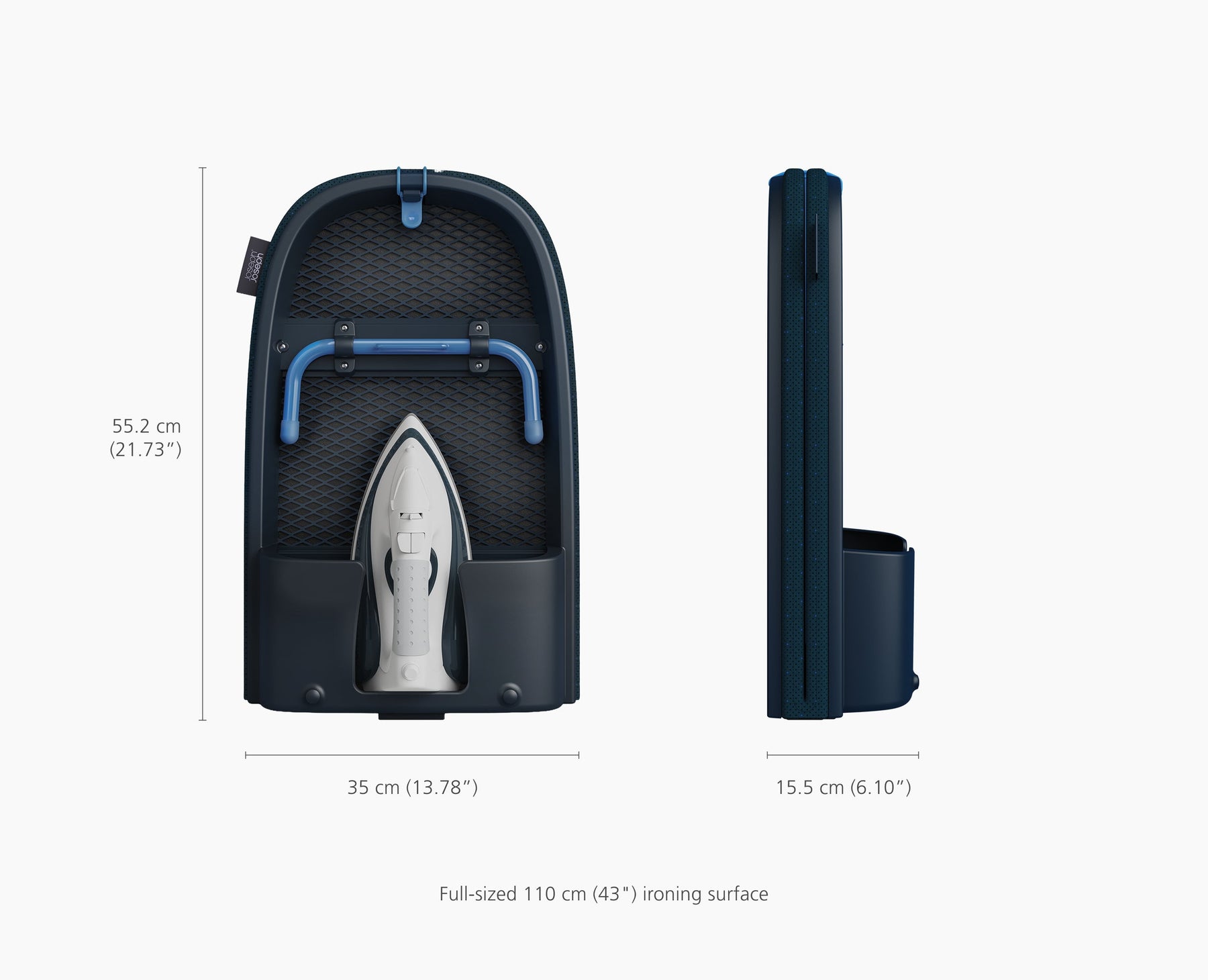 Pocket Max Plus 110cm Folding Blue Ironing Board with Advanced Cover