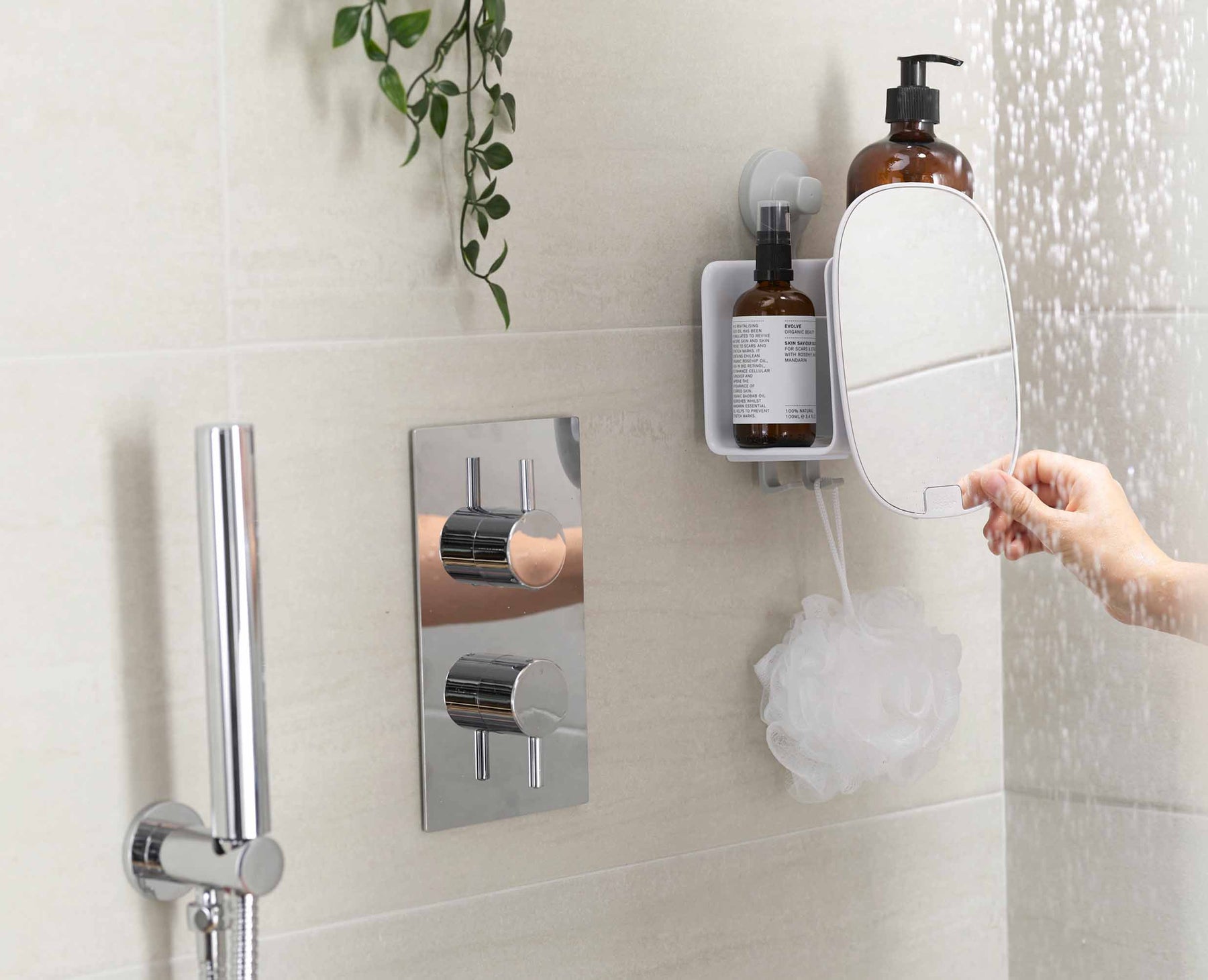 EasyStore™ Compact Shower Shelf with Adjustable Mirror - 70547 - Image 3