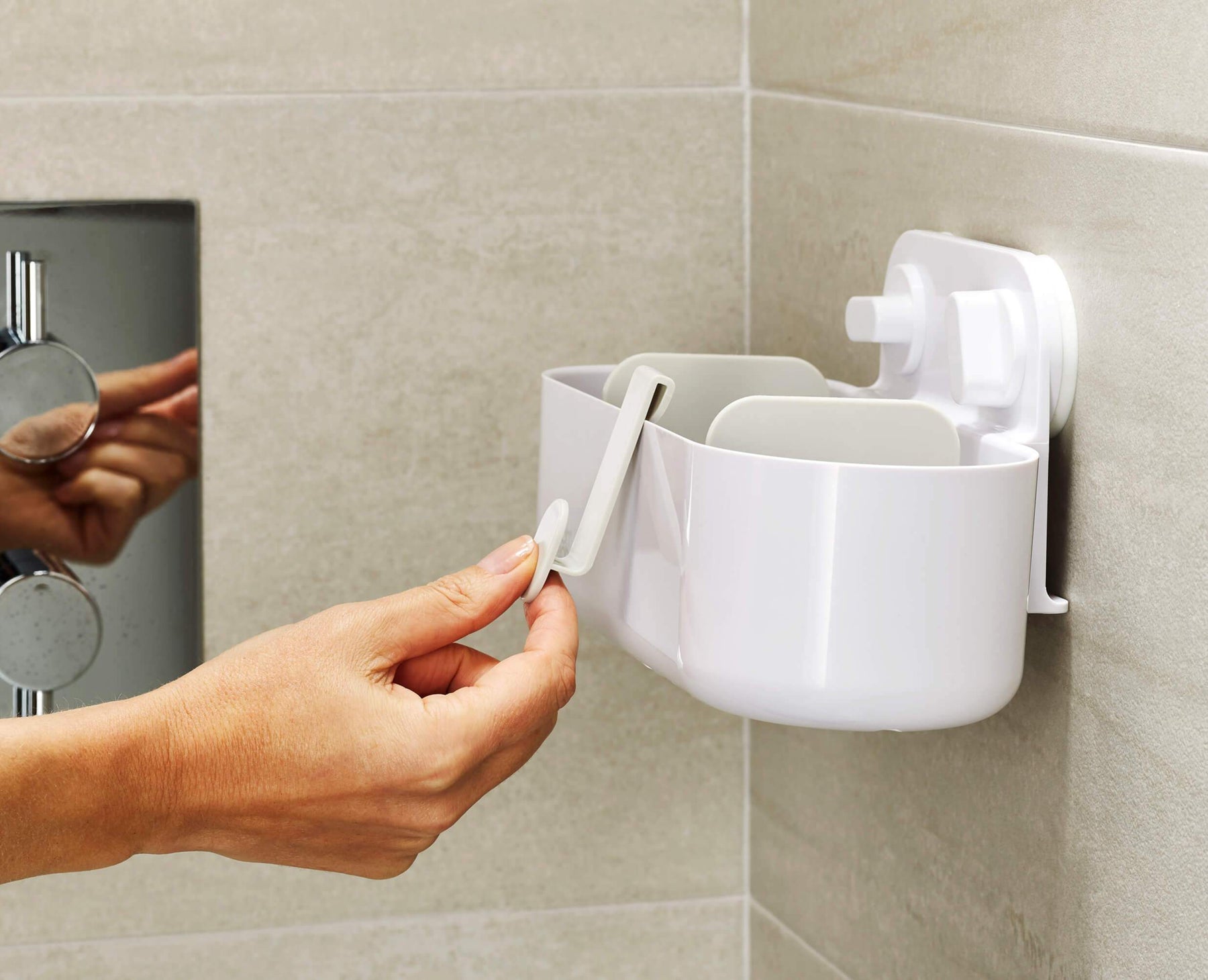 Duo Shower Caddy - image 4 - removable hooks